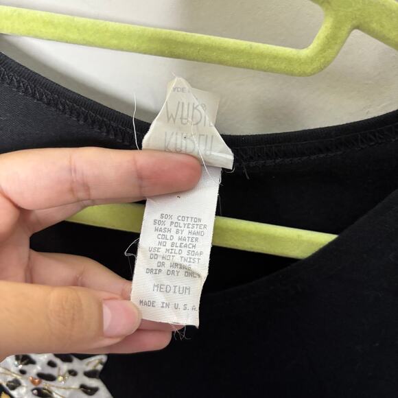 Karla Marie Black Cat Vintage Midi Shirt Dress Sz M - Picture 7 of 12